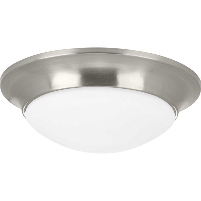 Etched Opal Dome One Light Flush Mount in Brushed Nickel