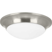 Etched Opal Dome Flush Mount in Brushed Nickel