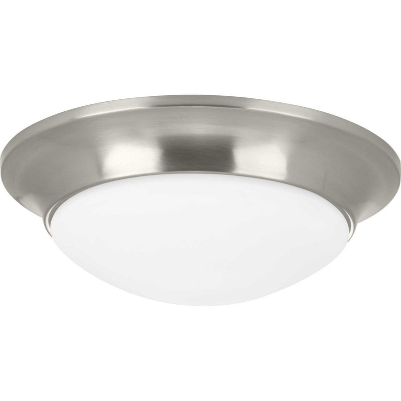 Etched Opal Dome Flush Mount in Brushed Nickel