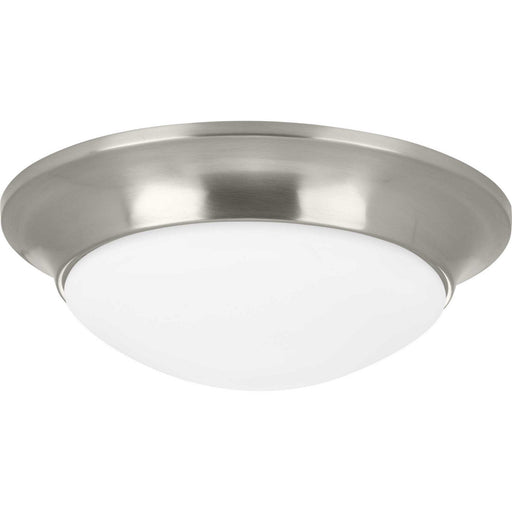 Etched Opal Dome One Light Flush Mount in Brushed Nickel
