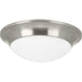 Etched Opal Dome One Light Flush Mount in Brushed Nickel