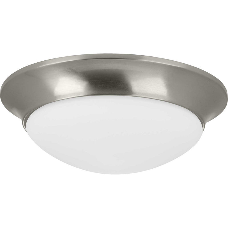 Etched Opal Dome Two Light Flush Mount in Brushed Nickel