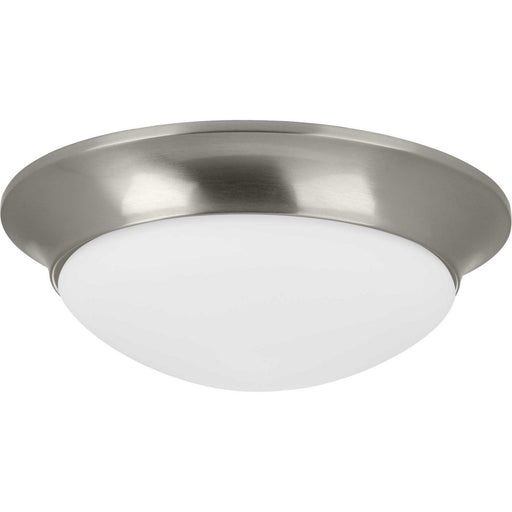 Etched Opal Dome Two Light Flush Mount in Brushed Nickel