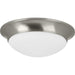 Etched Opal Dome Two Light Flush Mount in Brushed Nickel