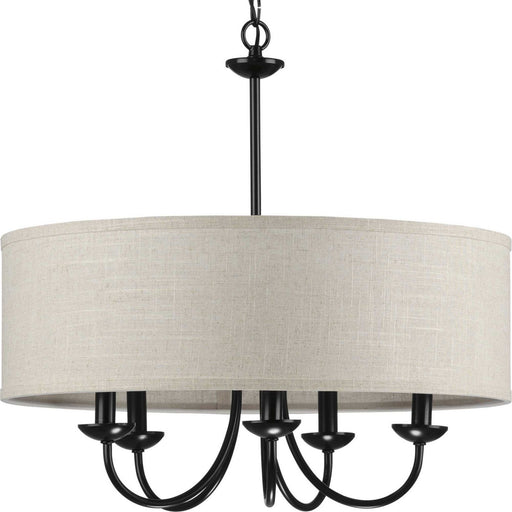 Drum Shade 5-Light Pendant in Black