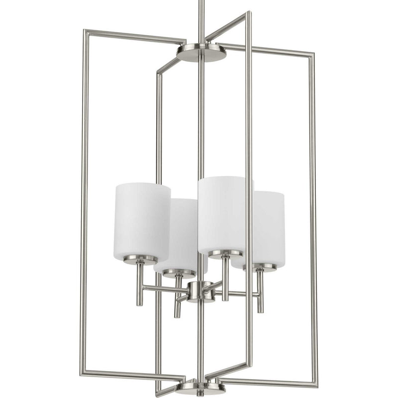 Replay 4-Light Etched Glass Pendant in Brushed Nickel