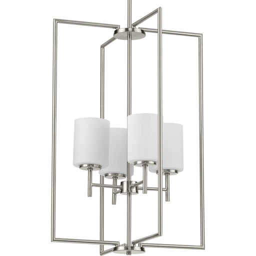 Replay 4-Light Etched Glass Pendant in Brushed Nickel