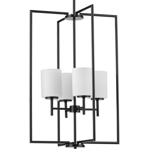 Replay 4-Light Etched Glass Pendant in Black