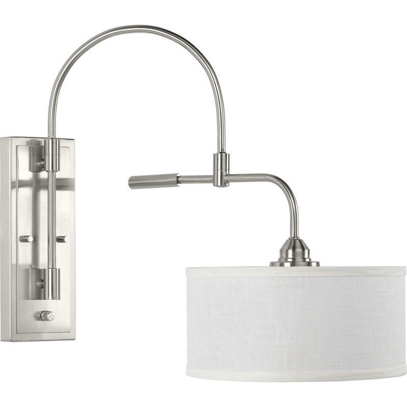 Kempsey Swing Arm Wall Lamp in Brushed Nickel
