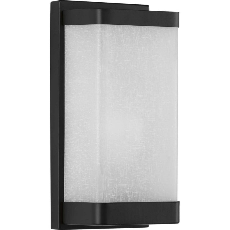 Linen Glass Wall Sconce in Black