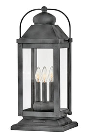 Anchorage 3-Light Outdoor Pier Mount Light in Aged Zinc