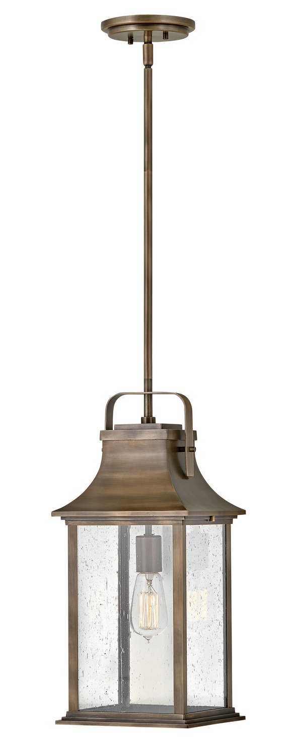 Grant Outdoor Hanging Lantern in Burnished Bronze