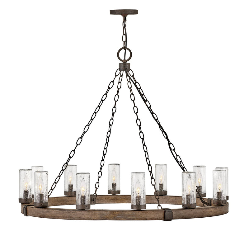 Sawyer 12-Light Outdoor Chandelier in Sequoia