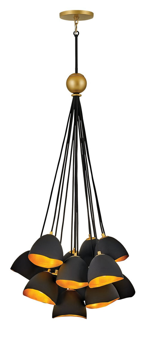 Nula 15-Light Pendant in Shell Black
