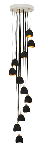 Nula 12-Light Pendant in Shell Black