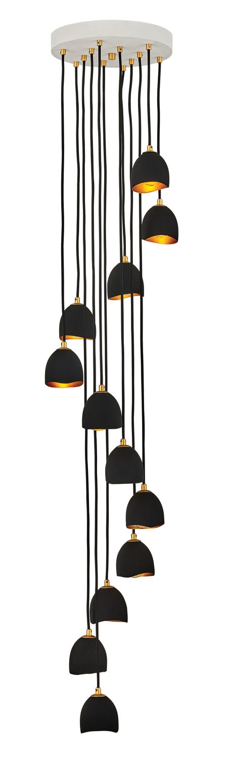 Nula 12-Light Pendant in Shell Black