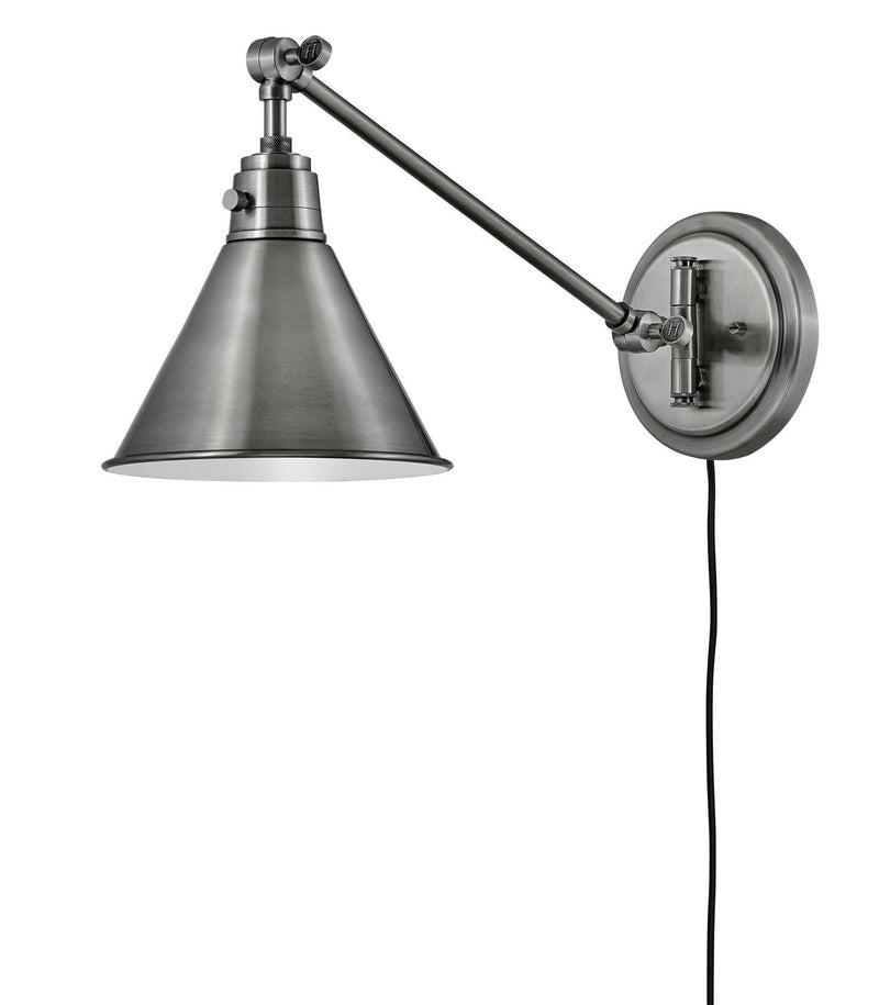 Arti 10.25" Swing Arm Wall Lamp in Polished Antique Nickel