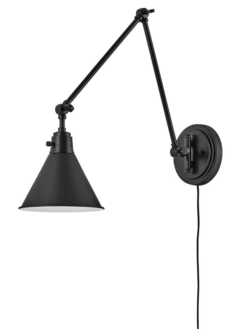 Arti 18.25" Swing Arm Wall Lamp in Black