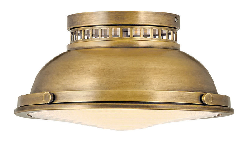 Emery 2-Light Flush Mount in Heritage Brass