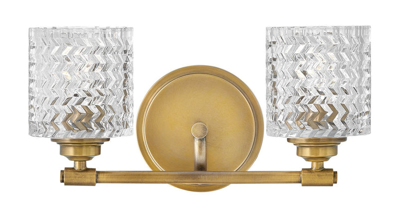Elle 2-Light Bath Vanity Light in Heritage Brass