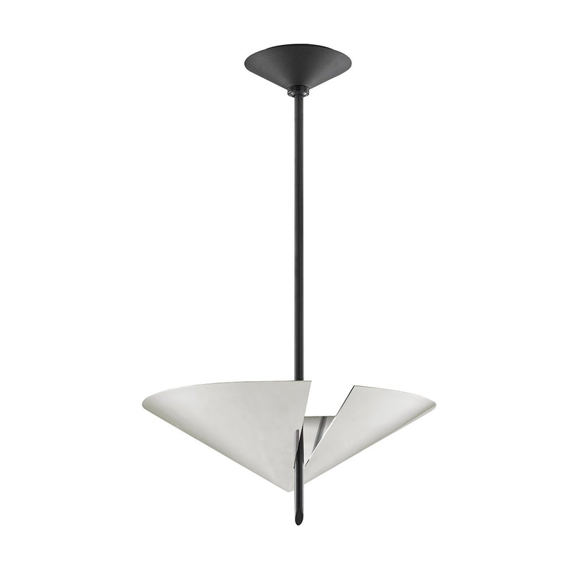 Equilibrium 2-Light Pendant in Polished Nickel / Black