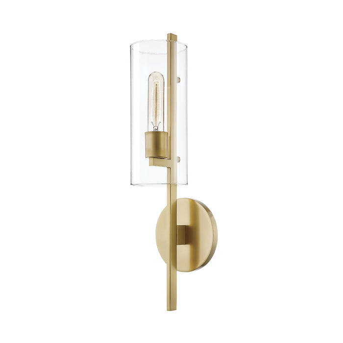 Ariel 1 Light Wall Sconce in Aged Brass