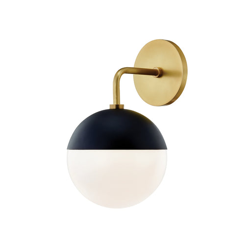 Renee 1 Light Wall Sconce in Aged Brass/Black