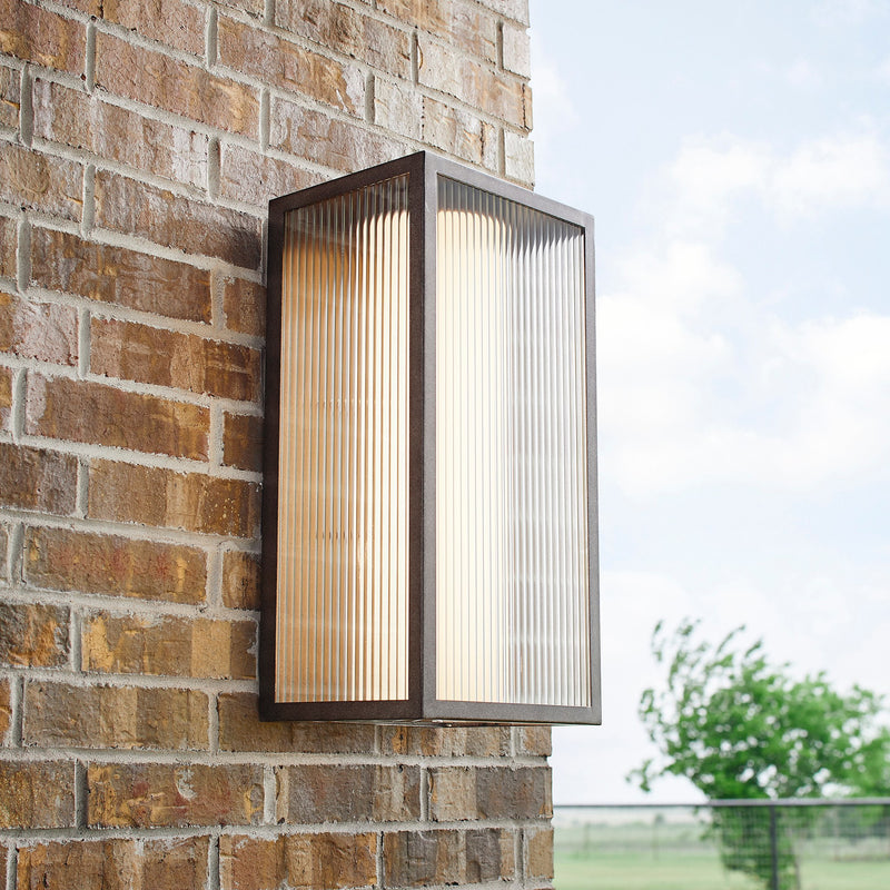 Maestro 23" 3 Light LED Outdoor Wall Lantern in Weathered Zinc