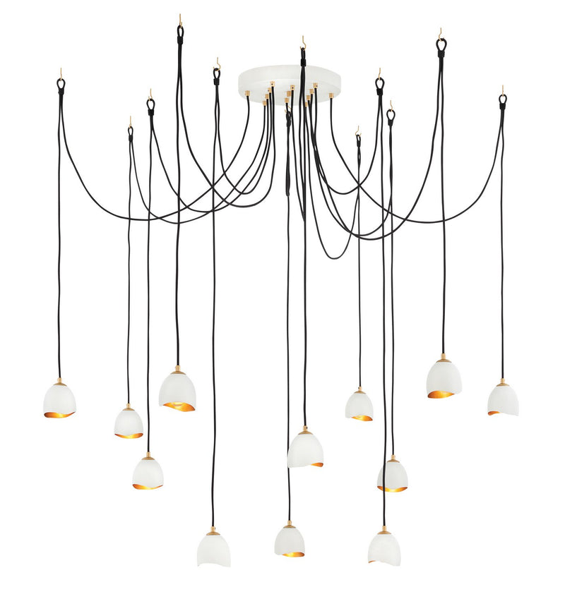 Nula 12-Light Pendant in Shell White