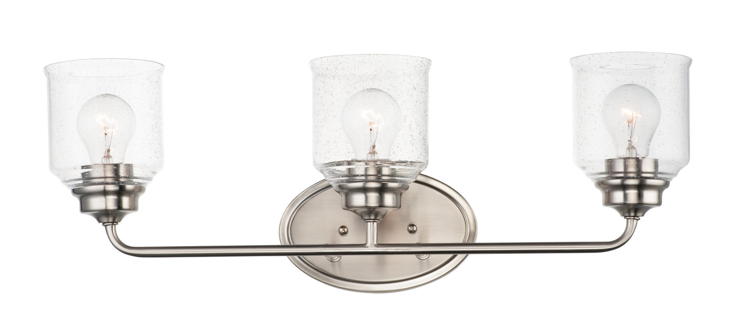 Acadia Three Light Bath Vanity in Satin Nickel