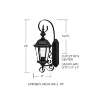 Carriage House Large Outdoor Wall Lantern in Black