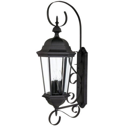 Carriage House 3-Light Outdoor Wall Lantern in Black