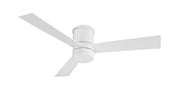 Axis 52" Outdoor Flush Mount Ceiling Fan with Light in Matte White