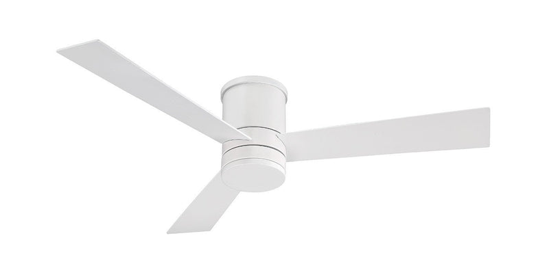 Axis 52" Outdoor Flush Mount Ceiling Fan with Light in Matte White