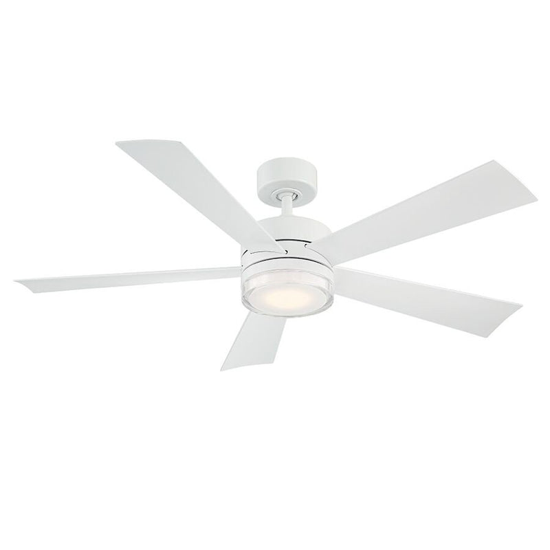 Wynd 52" Outdoor Ceiling Fan with Light in Matte White