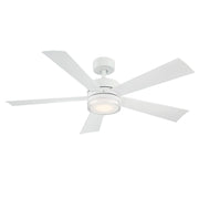 Wynd 52" Outdoor Ceiling Fan with Light in Matte White