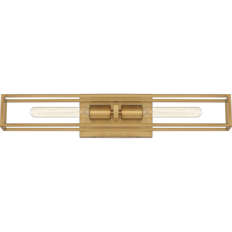 Leighton 2-Light Bath Vanity Light in Weathered Brass