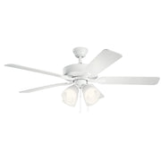 Basics Pro Premier 52" Ceiling Fan with Light in Matte White