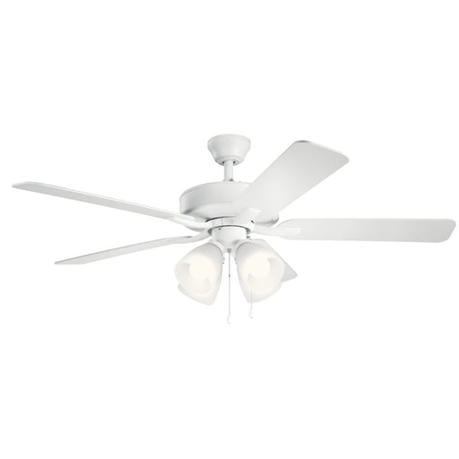 Basics Pro Premier 52" Ceiling Fan with Light in Matte White