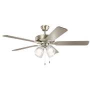 Basics Pro Premier 52" Ceiling Fan with Light in Brushed Nickel