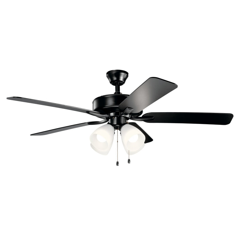 Basics Pro Premier 52" Ceiling Fan with Light in Satin Black