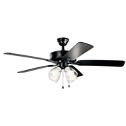 Basics Pro Premier 52" Ceiling Fan with Light in Satin Black