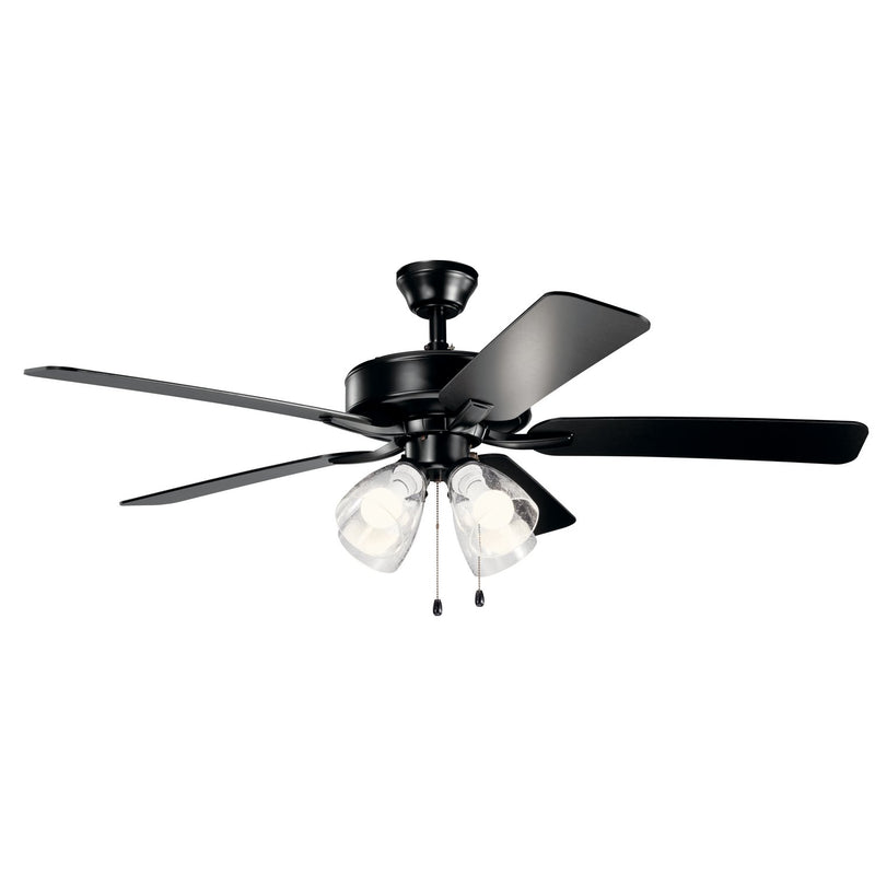 Basics Pro Premier 52" Ceiling Fan with Light in Satin Black