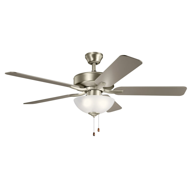 Basics Pro Select 52" Ceiling Fan with Light in Brushed Nickel