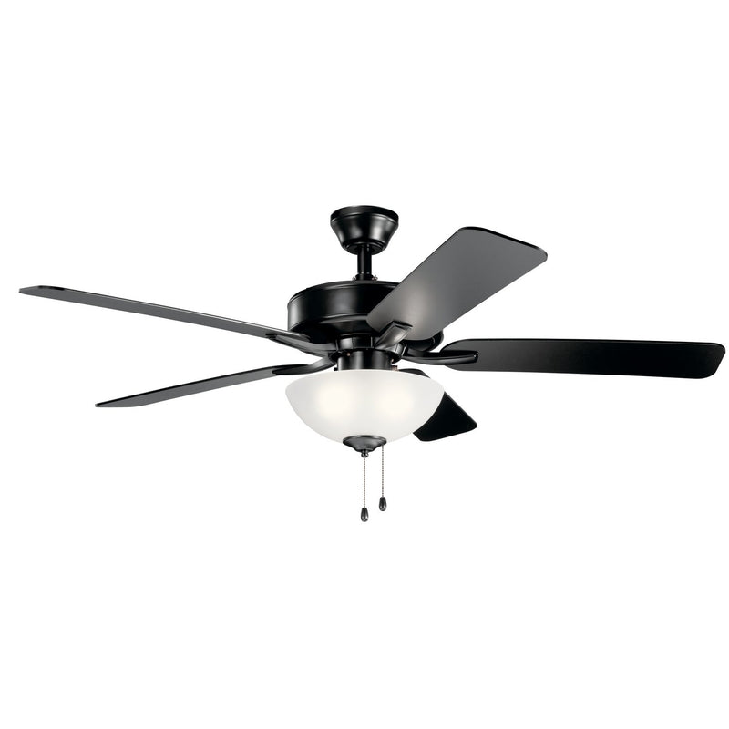 Basics Pro Select 52" Ceiling Fan with Light in Satin Black