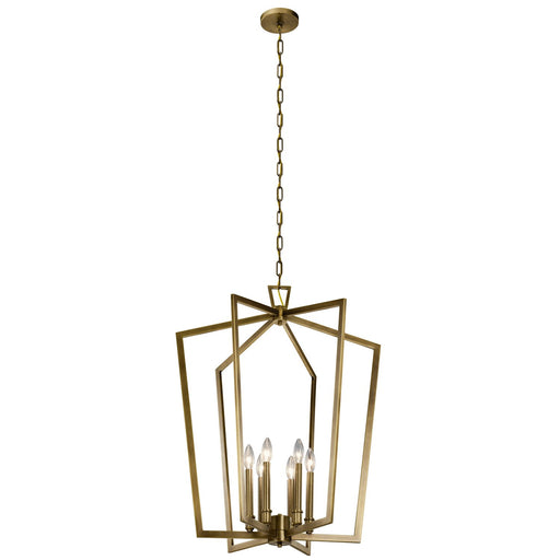 Abbotswell 6-Light Chandelier in Natural Brass