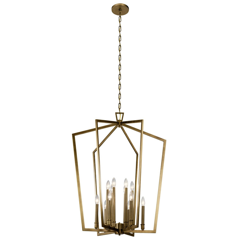 Abbotswell 12-Light Chandelier in Natural Brass