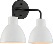 Sloan 2-Light Bath Vanity Light in Matte Black and Matte White