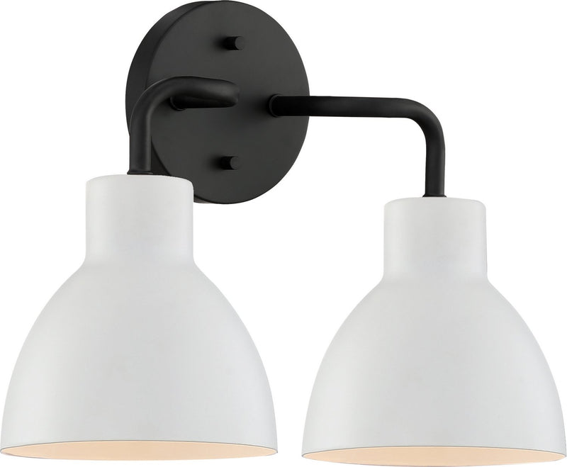 Sloan 2-Light Bath Vanity Light in Matte Black and Matte White