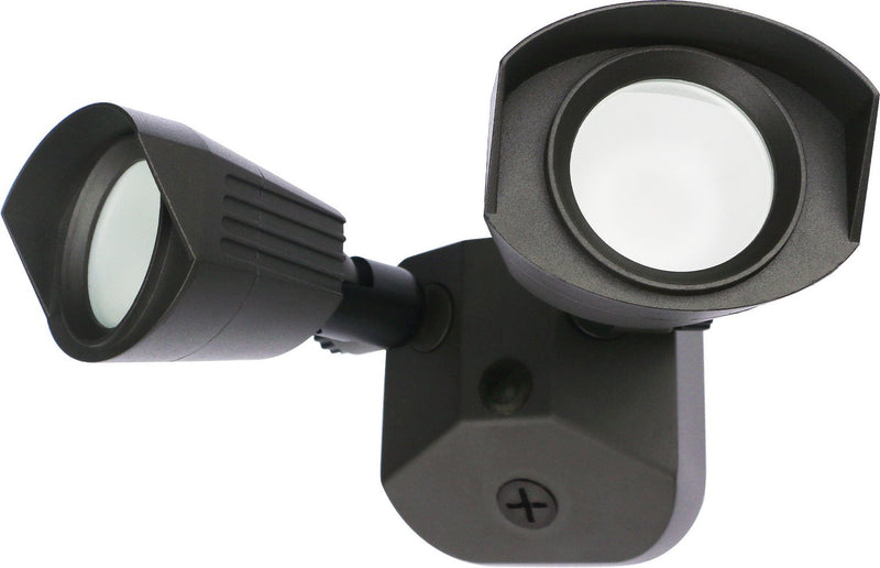 Dual-Head LED Security Outdoor Wall Sconce in Bronze